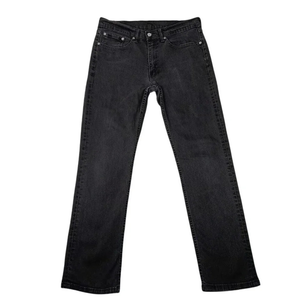 Levi's 514 Jeans Mens 34x32 Black Straight Leg Denim Stretch Classic‎ 99% Cotton